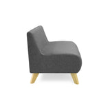 Sofá Nova Gris Duster y Matiz Natural 100x70cm de Dos Puestos sin Apoya Brazos