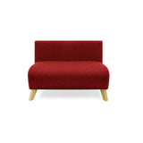 Sofá Nova Rojo Duster y Matiz Natural 100x70cm de Dos Puestos sin Apoya Brazos