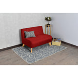 Sofá Nova Rojo Duster y Matiz Natural 100x70cm de Dos Puestos sin Apoya Brazos