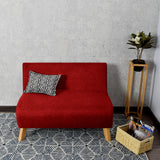 Sofá Nova Rojo Duster y Matiz Natural 100x70cm de Dos Puestos sin Apoya Brazos