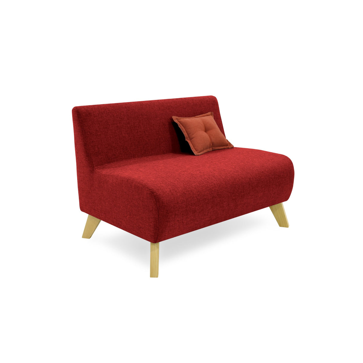 Sofá Nova Rojo Duster y Matiz Natural 100x70cm de Dos Puestos sin Apoya Brazos
