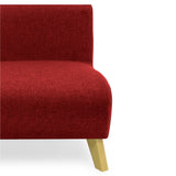 Sofá Nova Rojo Duster y Matiz Natural 100x70cm de Dos Puestos sin Apoya Brazos