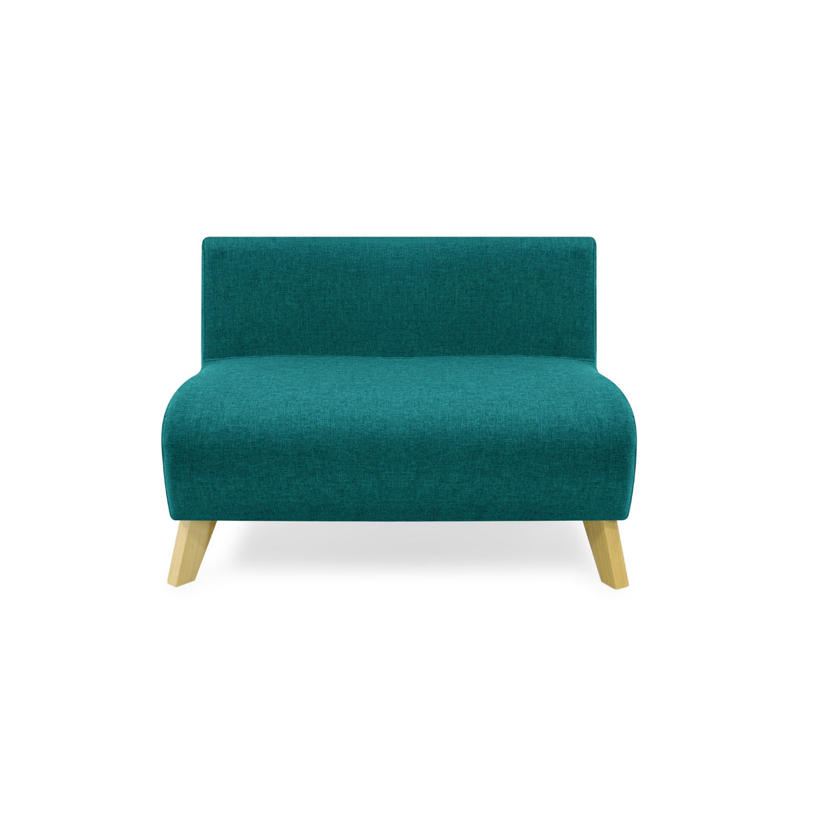 Sofá Nova Turquesa Duster y Matiz Natural 100x70cm de Dos Puestos sin Apoya Brazos