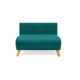 Sofá Nova Turquesa Duster y Matiz Natural 100x70cm de Dos Puestos sin Apoya Brazos