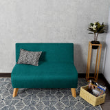 Sofá Nova Turquesa Duster y Matiz Natural 100x70cm de Dos Puestos sin Apoya Brazos
