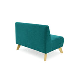 Sofá Nova Turquesa Duster y Matiz Natural 100x70cm de Dos Puestos sin Apoya Brazos