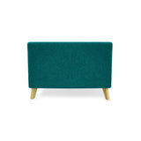 Sofá Nova Turquesa Duster y Matiz Natural 100x70cm de Dos Puestos sin Apoya Brazos