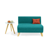 Sofá Nova Turquesa Duster y Matiz Natural 100x70cm de Dos Puestos sin Apoya Brazos