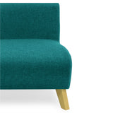 Sofá Nova Turquesa Duster y Matiz Natural 100x70cm de Dos Puestos sin Apoya Brazos