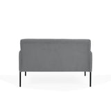 Sofá Olivia Gris Denver y Metálico Negro 116x76cm de Dos Puestos con Apoya Brazos