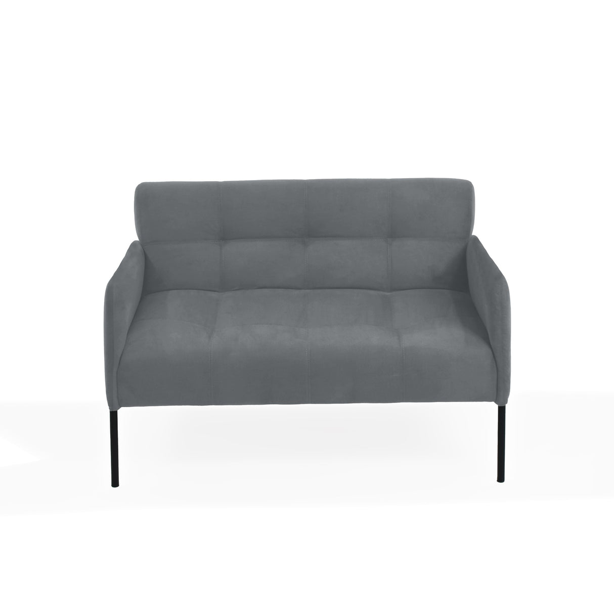 Sofá Olivia Gris Denver y Metálico Negro 116x76cm de Dos Puestos con Apoya Brazos