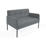Sofá Olivia Gris Denver y Metálico Negro 116x76cm de Dos Puestos con Apoya Brazos