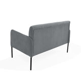 Sofá Olivia Gris Denver y Metálico Negro 116x76cm de Dos Puestos con Apoya Brazos