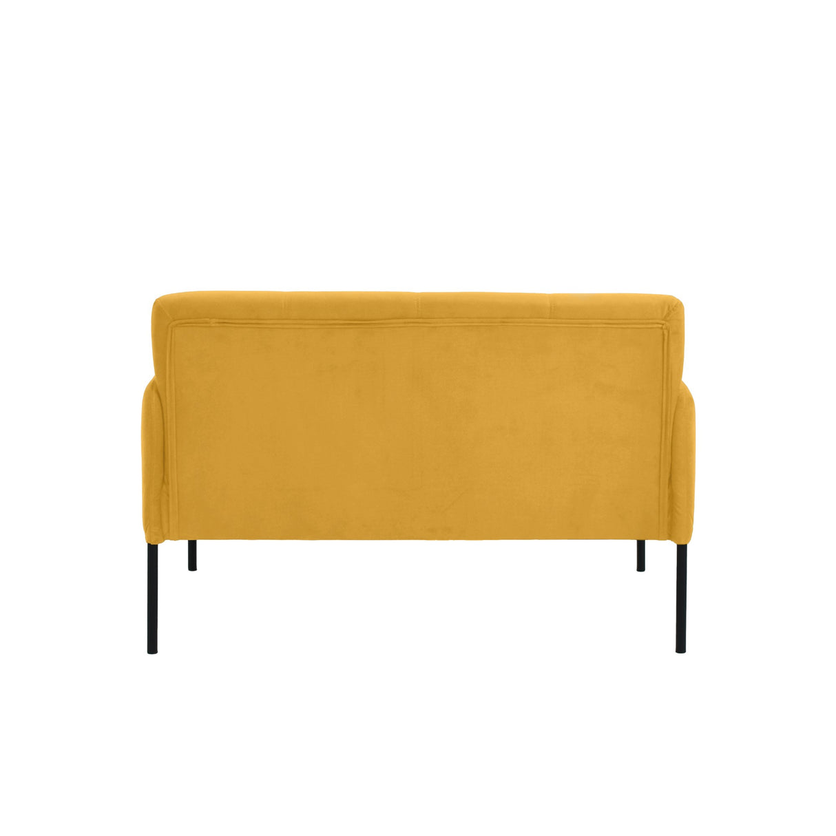 Sofá Olivia Mostaza Denver y Metálico Negro 116x76cm de Dos Puestos con Apoya Brazos