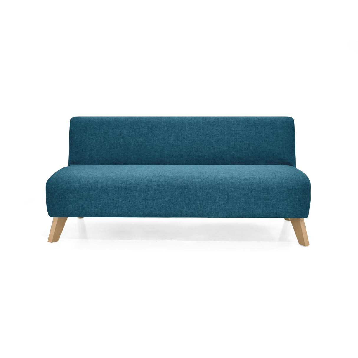Sofá Oslo Azul Duster y Matiz Natural 150x70cm de Tres Puestos sin Apoya Brazos