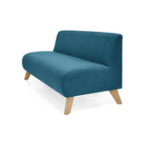 Sofá Oslo Azul Duster y Matiz Natural 150x70cm de Tres Puestos sin Apoya Brazos