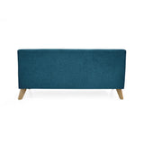 Sofá Oslo Azul Duster y Matiz Natural 150x70cm de Tres Puestos sin Apoya Brazos
