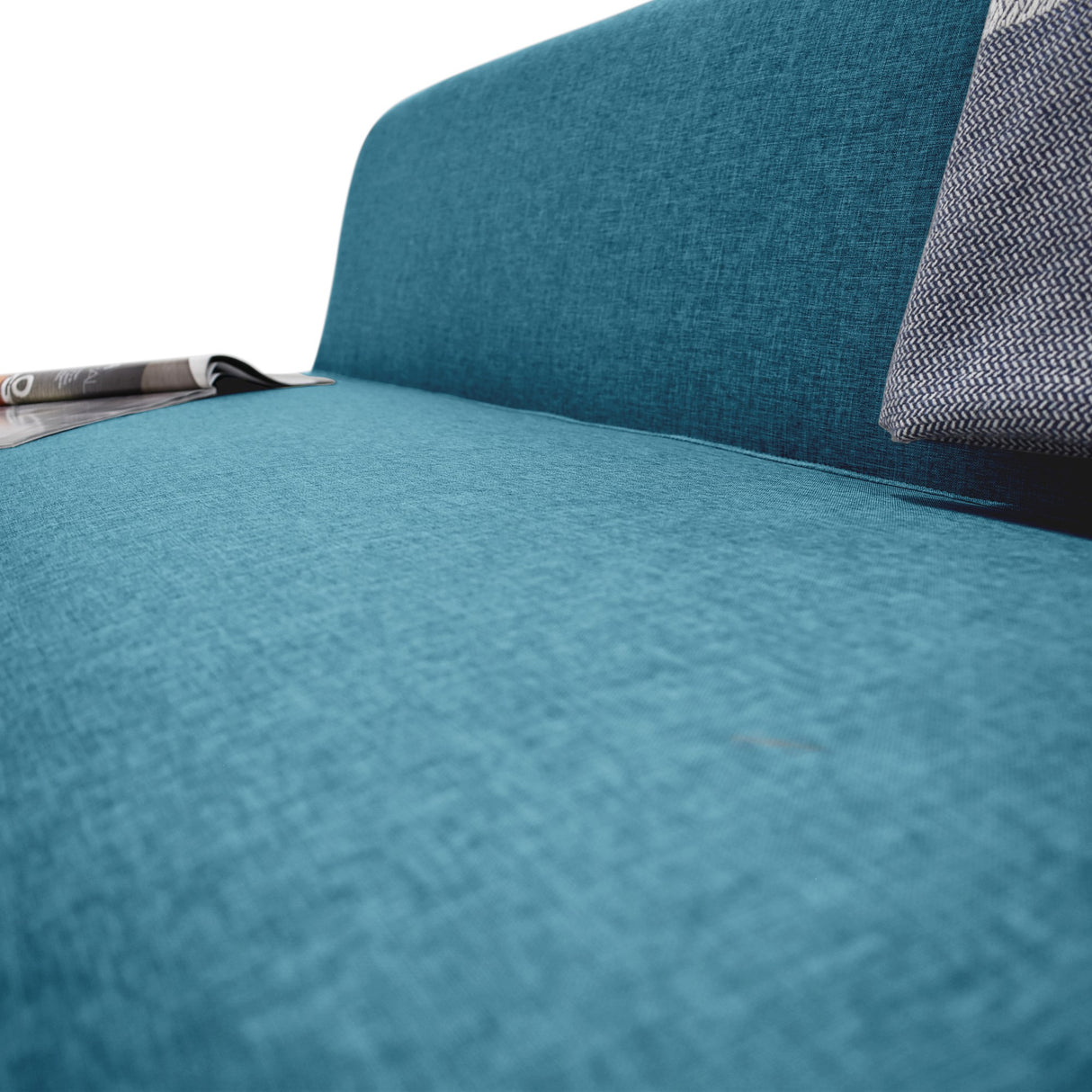 Sofá Oslo Azul Duster y Matiz Natural 150x70cm de Tres Puestos sin Apoya Brazos