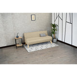 Sofá Oslo Beige Duster y Matiz Natural 150x70cm de Tres Puestos sin Apoya Brazos