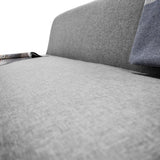 Sofá Oslo Gris Duster y Matiz Natural 150x70cm de Tres Puestos sin Apoya Brazos