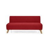 Sofá Oslo Rojo Duster y Matiz Natural 150x70cm de Tres Puestos sin Apoya Brazos