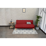 Sofá Oslo Rojo Duster y Matiz Natural 150x70cm de Tres Puestos sin Apoya Brazos