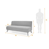 Sofá Oslo Rojo Duster y Matiz Natural 150x70cm de Tres Puestos sin Apoya Brazos