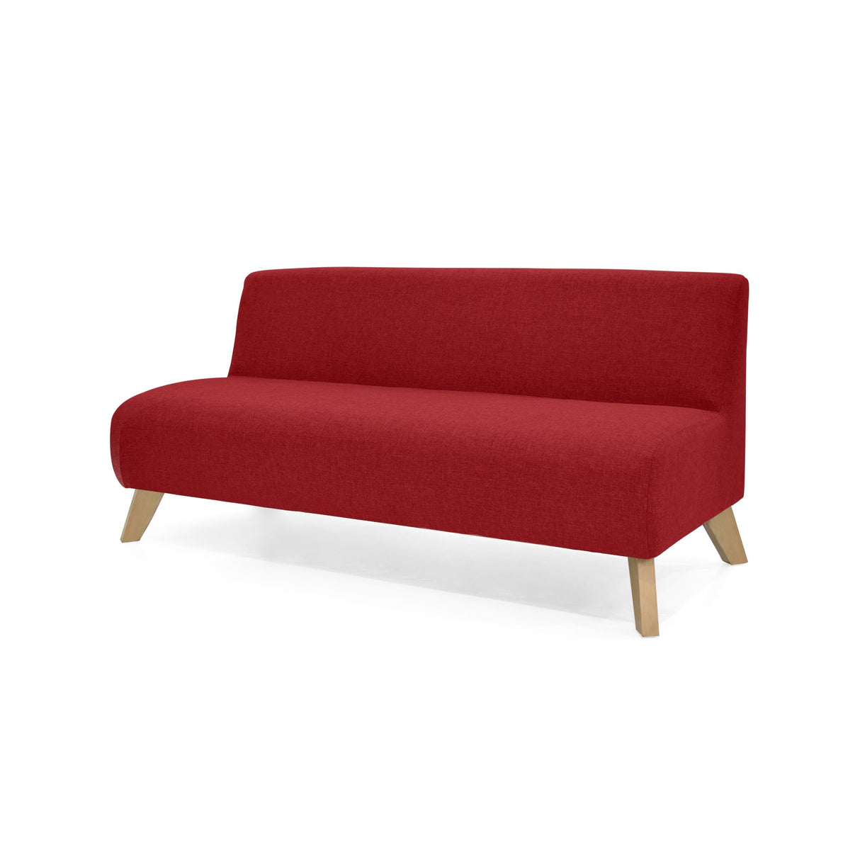 Sofá Oslo Rojo Duster y Matiz Natural 150x70cm de Tres Puestos sin Apoya Brazos