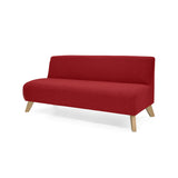 Sofá Oslo Rojo Duster y Matiz Natural 150x70cm de Tres Puestos sin Apoya Brazos