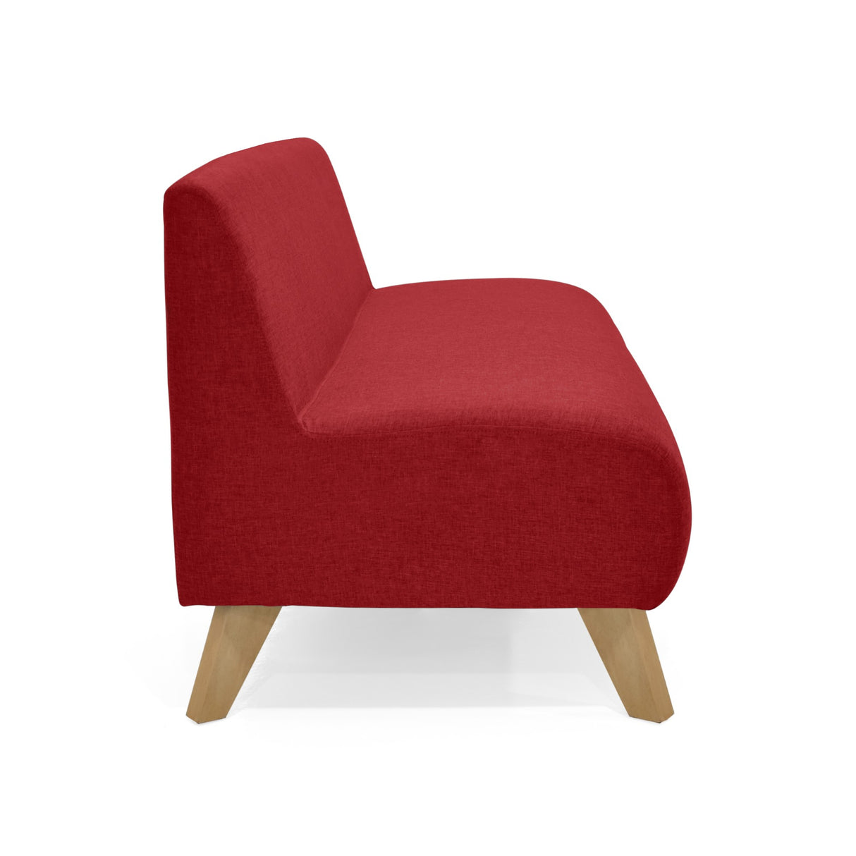 Sofá Oslo Rojo Duster y Matiz Natural 150x70cm de Tres Puestos sin Apoya Brazos