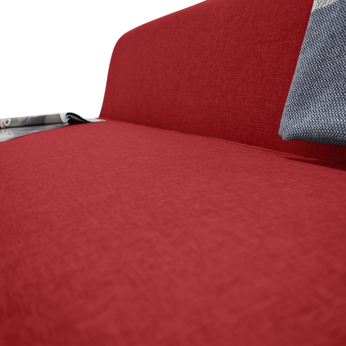 Sofá Oslo Rojo Duster y Matiz Natural 150x70cm de Tres Puestos sin Apoya Brazos