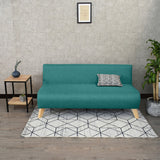 Sofá Oslo Turquesa Duster y Matiz Natural 150x70cm de Tres Puestos sin Apoya Brazos