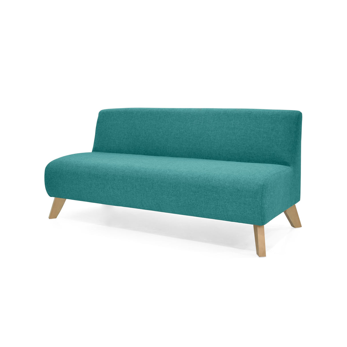 Sofá Oslo Turquesa Duster y Matiz Natural 150x70cm de Tres Puestos sin Apoya Brazos