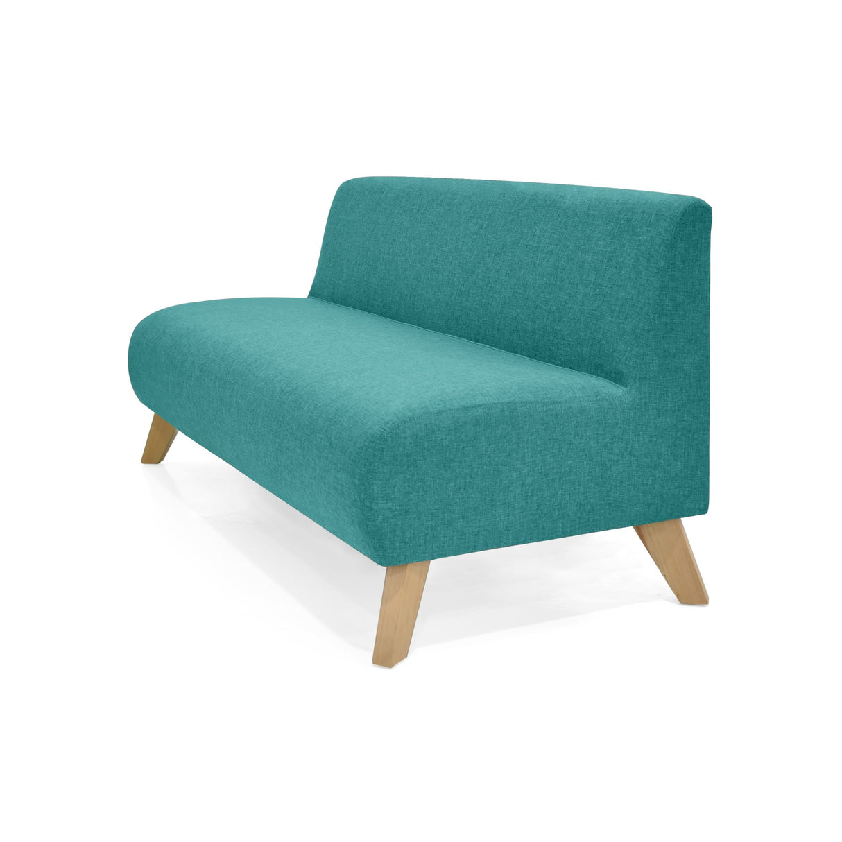 Sofá Oslo Turquesa Duster y Matiz Natural 150x70cm de Tres Puestos sin Apoya Brazos