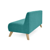 Sofá Oslo Turquesa Duster y Matiz Natural 150x70cm de Tres Puestos sin Apoya Brazos