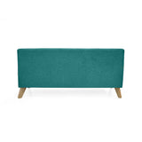 Sofá Oslo Turquesa Duster y Matiz Natural 150x70cm de Tres Puestos sin Apoya Brazos