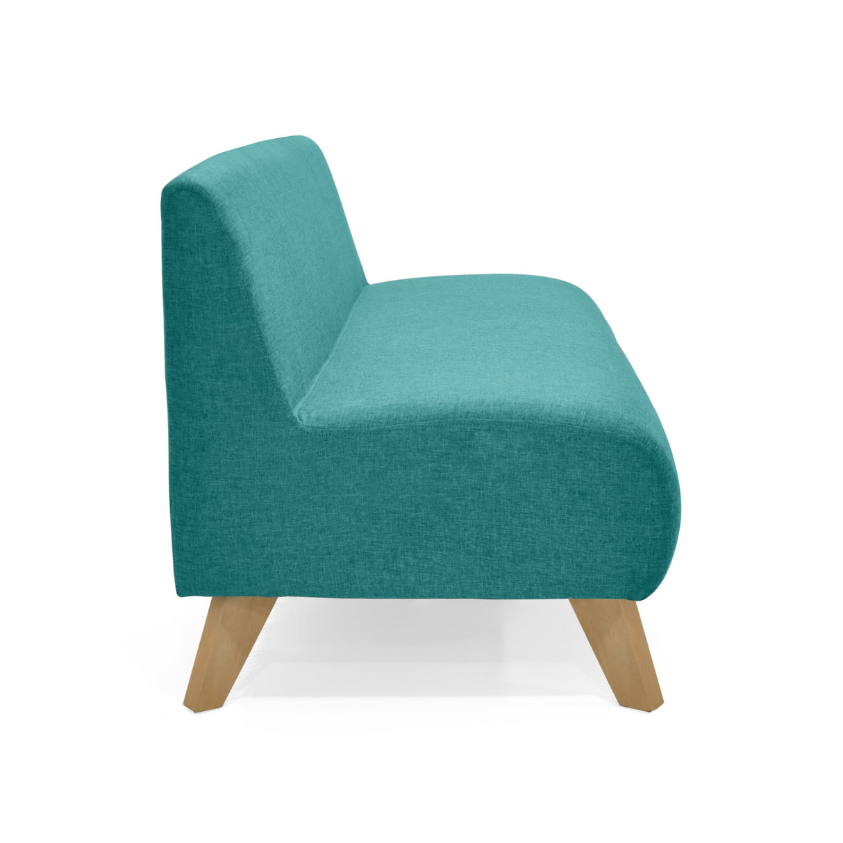 Sofá Oslo Turquesa Duster y Matiz Natural 150x70cm de Tres Puestos sin Apoya Brazos