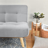Sofá Cama Porto Plata Denver y Matiz Natural 182x85cm de Tres Puestos Reclinable sin Apoya Brazos
