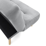Sofá Cama Porto Plata Denver y Matiz Natural 182x85cm de Tres Puestos Reclinable sin Apoya Brazos