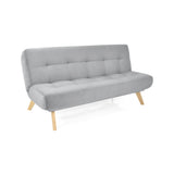 Sofá Cama Porto Plata Denver y Matiz Natural 182x85cm de Tres Puestos Reclinable sin Apoya Brazos
