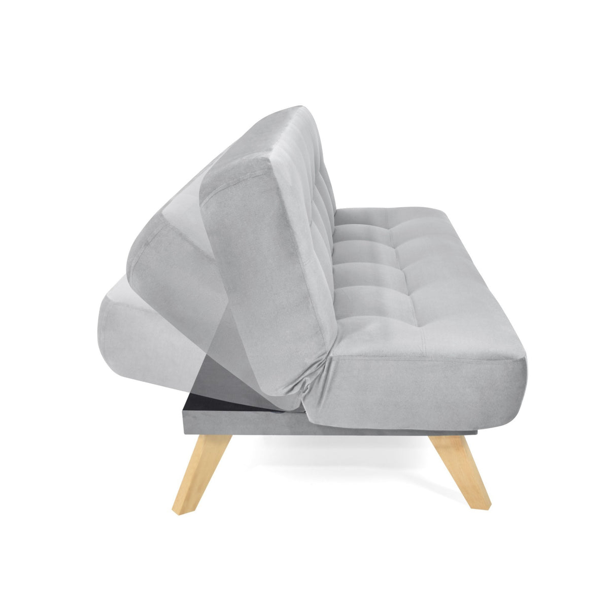 Sofá Cama Porto Plata Denver y Matiz Natural 182x85cm de Tres Puestos Reclinable sin Apoya Brazos