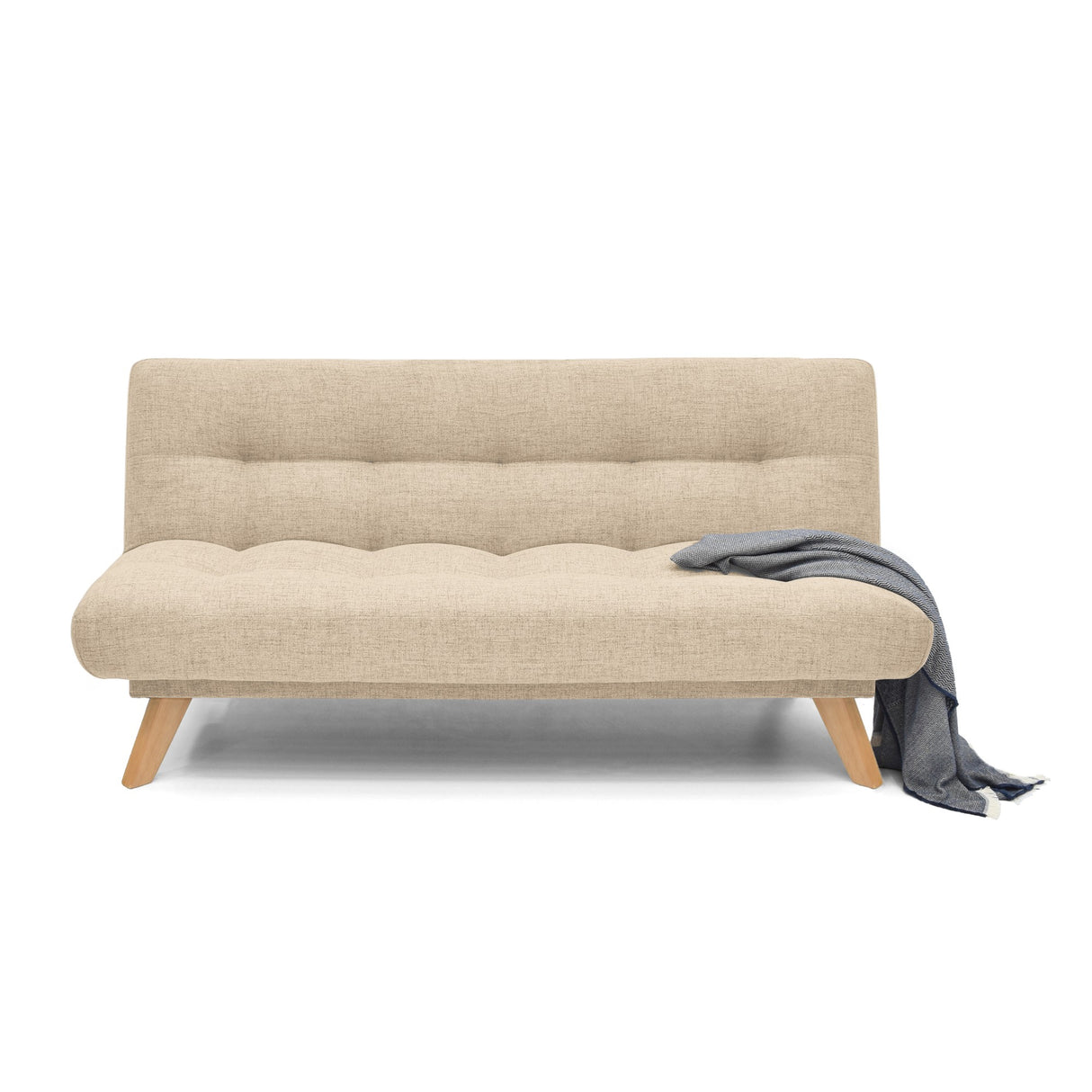 Sofá Cama Porto Beige Dicosta y Matiz Natural 182x85cm de Tres Puestos Reclinable sin Apoya Brazos
