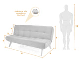 Sofá Cama Porto Beige Dicosta y Matiz Natural 182x85cm de Tres Puestos Reclinable sin Apoya Brazos