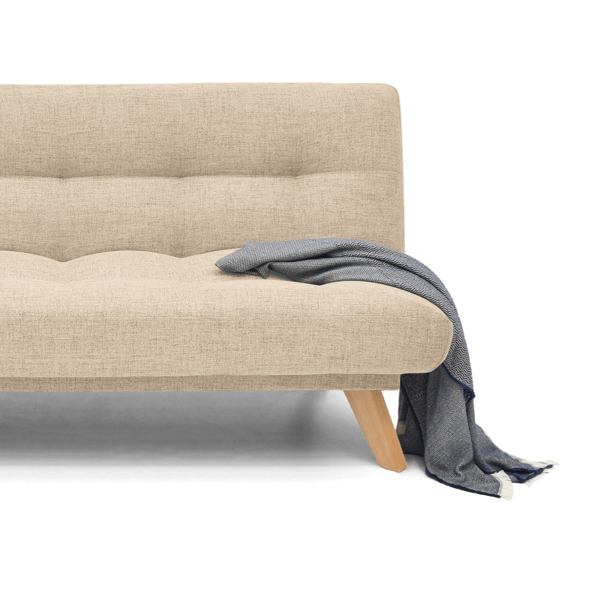 Sofá Cama Porto Beige Dicosta y Matiz Natural 182x85cm de Tres Puestos Reclinable sin Apoya Brazos