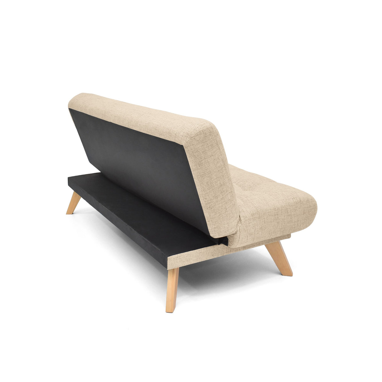 Sofá Cama Porto Beige Dicosta y Matiz Natural 182x85cm de Tres Puestos Reclinable sin Apoya Brazos