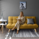Sofá Cama Porto Mostaza Dicosta y Matiz Natural 182x85cm de Tres Puestos Reclinable sin Apoya Brazos