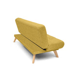 Sofá Cama Porto Mostaza Dicosta y Matiz Natural 182x85cm de Tres Puestos Reclinable sin Apoya Brazos
