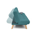 Sofá Cama Porto Petróleo Eureka y Matiz Natural 182x85cm de Tres Puestos Reclinable sin Apoya Brazos