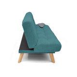 Sofá Cama Porto Petróleo Eureka y Matiz Natural 182x85cm de Tres Puestos Reclinable sin Apoya Brazos
