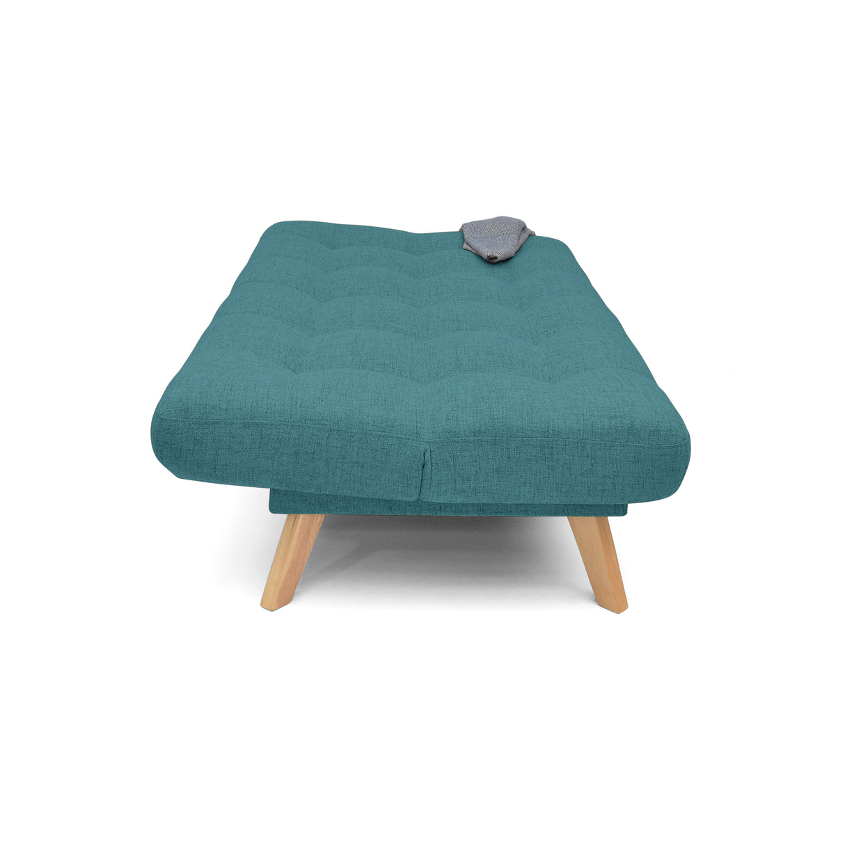 Sofá Cama Porto Petróleo Eureka y Matiz Natural 182x85cm de Tres Puestos Reclinable sin Apoya Brazos
